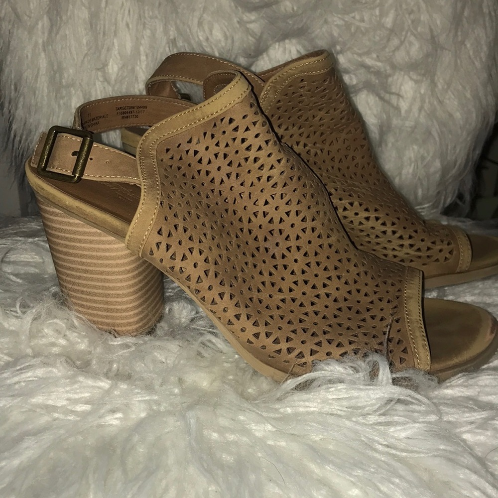 Open Toe Block Heel Booties